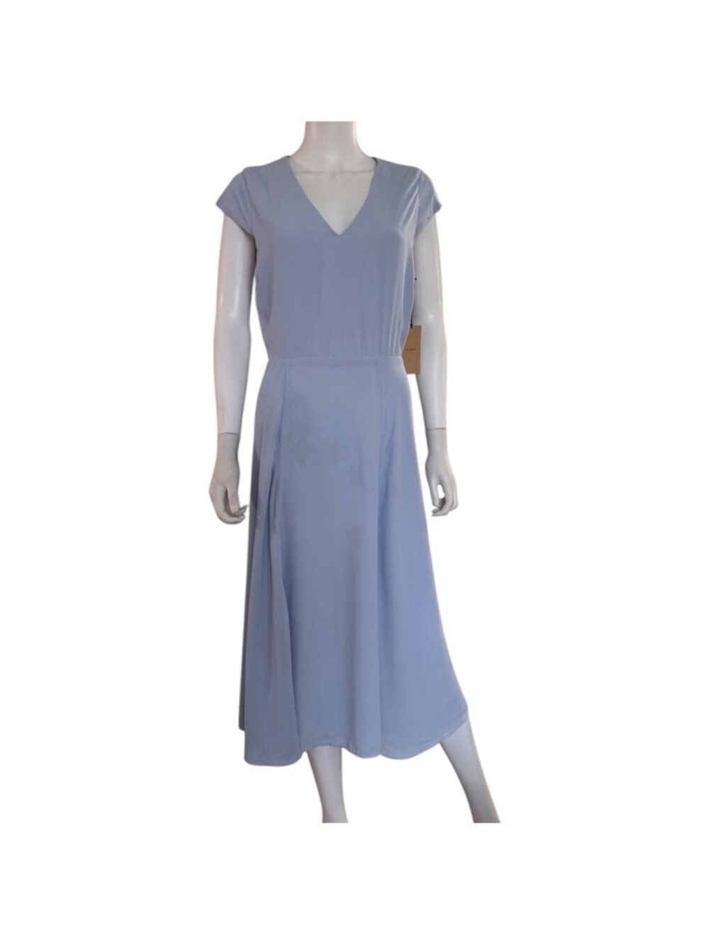NWT Halogen VNeck Cut out Kentucky Blue Midi Dress Nordstroms Size Large
